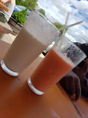 Pina colada and strawberry pineapple banana smoothies both tastes great... at Pulse Cafe in Hadley