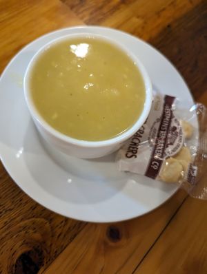 Potatoes leek soup at Pulse Cafe in Hadley