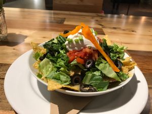 Haystack. Bright, colorful nacho dish. at Pulse Cafe in Hadley