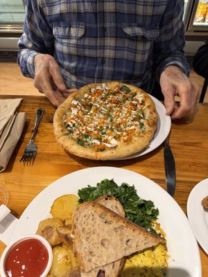 Buffalo chicken pizza - non-vegan Grandpa approved  at Pulse Cafe in Hadley