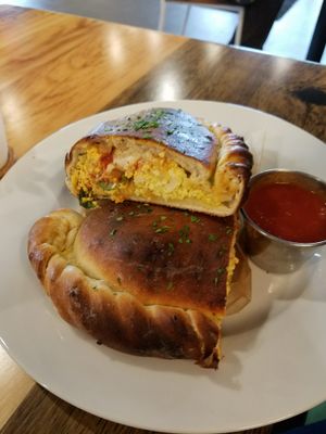 breakfast calzone at Pulse Cafe in Hadley
