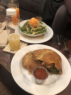 Calzone,Thai noodles,juices OH MY !!!!! at Pulse Cafe in Hadley