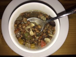 Lentil barley soup at Pulse Cafe in Hadley