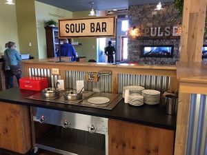Soup bar at Pulse Cafe in Hadley