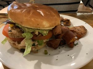 Tex Mex burger at Pulse Cafe in Hadley