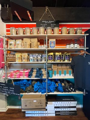 Little area inside of curated goods  at Imua Coffee Roasters in Kapaa