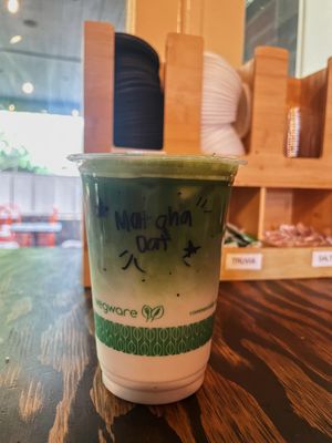 Iced matcha latte w/ oat milk  at Imua Coffee Roasters in Kapaa