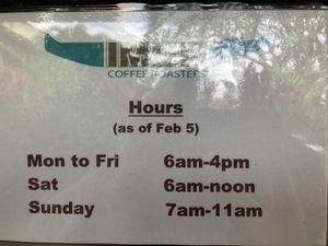 New hours!  at Imua Coffee Roasters in Kapaa