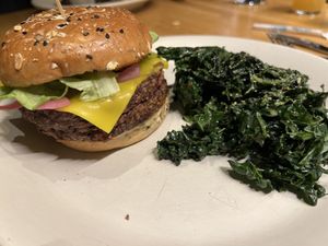 Vegan double burgerr  at True Food Kitchen in Denver