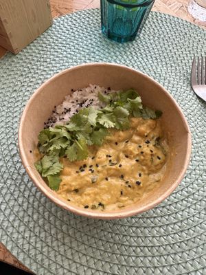 Chickpea curry  at Mandala Kitchen in Lescala
