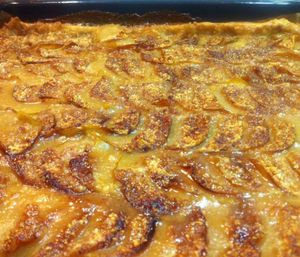 Apple tart with rice-cinnamon-lemon cream filling at Mandala Kitchen in Lescala