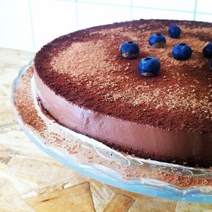 Chocolate & avocado-orange mousse cake at Mandala Kitchen in Lescala