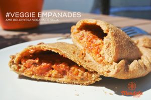 no-meat (soy) little pies at Mandala Kitchen in Lescala