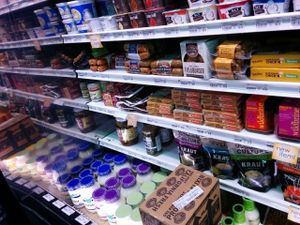 Vegan meats, dairy, condiments, many national brands available at Grassroots Natural Market in Jacksonville