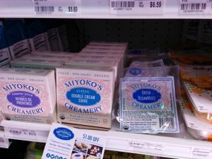 Miyoko's creamery available even in Northeast Florida; vegan mainstream! at Grassroots Natural Market in Jacksonville