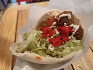 Falafel and hummus pita at Fafa's - Kampinkeskus in Helsinki