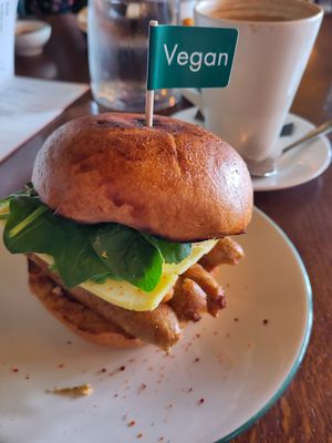 Sausage bun at The Cosy Club in Birmingham