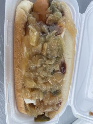 Seattle splitter  at Mad Dogs Hot Dogs in Venice