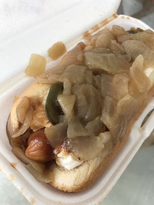 Vegan Seattle Splitter at Mad Dogs Hot Dogs in Venice