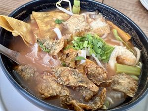 Yentafo soup  at Talalask in Bangkok