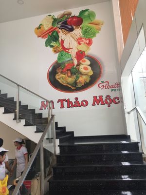 Staircase to upstairs seating at Healthy Farm - Hoc Mon District in Ho Chi Minh City