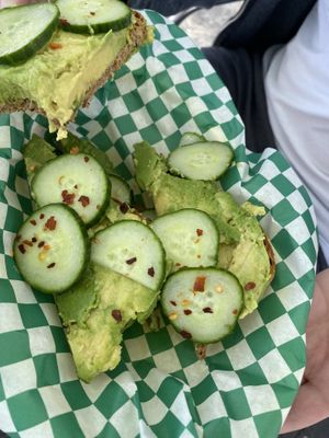Avocado toast, refreshing and delightful  at Vibrations in Gary