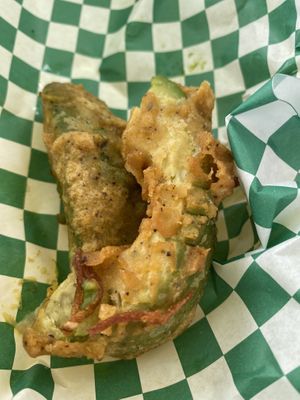 Just some of the avocado bites, dipped in the sauce that came with these were to die for  at Vibrations in Gary
