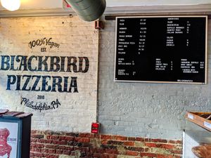 Wall at entrance of Blackbird Pizzeria at Blackbird in Philadelphia