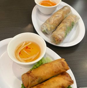 Spring rolls #1 & 2  at Golden Flower Veggie  in Westminster