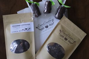 Vegan turtles, vegan marshmallow pops and bark! at CocoAndre Chocolatier in Dallas