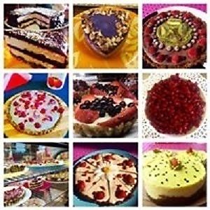 Selection of raw vegan cakes at ARawMatique in Piatra Neamt