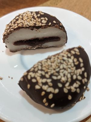 Chocolate mochi at Vegan Yes in East London