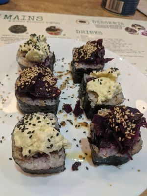 Kimchi kimbap at Vegan Yes in East London