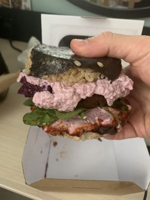 Sushi burger   at Vegan Yes in East London