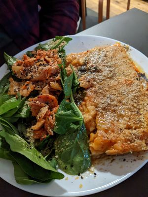 Kimchi lasagna at Vegan Yes in East London
