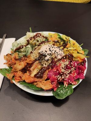 Kimchi bibimbap at Vegan Yes in East London