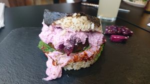 Sushi burger. Liked it very much. at Vegan Yes in East London