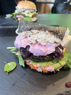 Rice burger   at Vegan Yes in East London