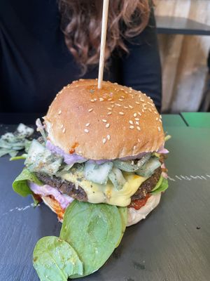 Burger   at Vegan Yes in East London