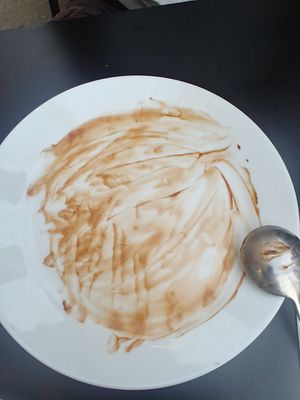 This is how good the chocolate gnocchi is 😋 at Vegan Yes in East London