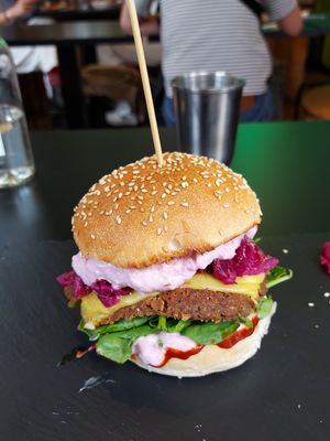Kimchi Burger at Vegan Yes in East London