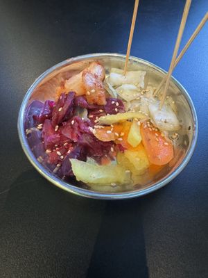 Kimchi taster   at Vegan Yes in East London