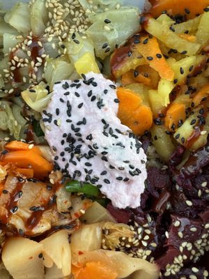 Rainbow kimchi  at Vegan Yes in East London