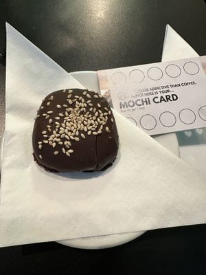 Chocolate mochi  at Vegan Yes in East London