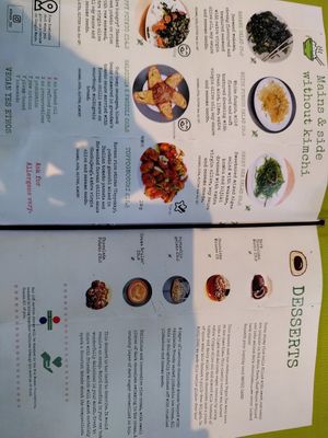 Menu 2 at Vegan Yes in East London