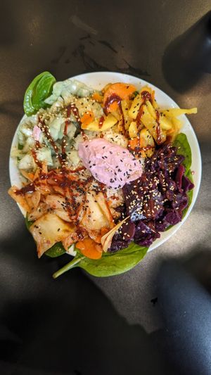 Kimchi rainbow at Vegan Yes in East London