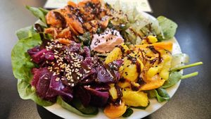 Raw Kimchi platter at Vegan Yes in East London