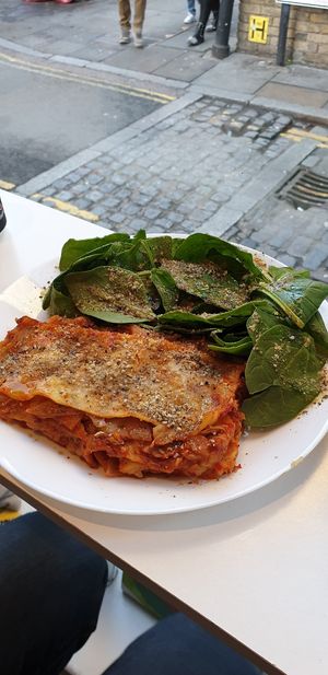 Kimchi lasagna at Vegan Yes in East London