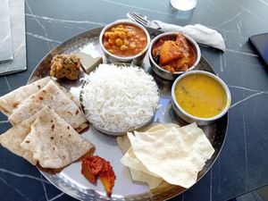 Thali . Eat in. £10 at Mithaas in Leicester