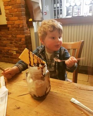 Had to help the little one finish this beasty pud! 😍 at The Pendrell Arms in Wolverhampton